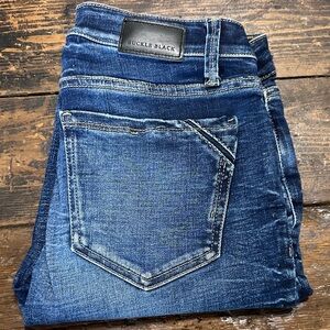 Buckle Dark Blue Skinny Jeans